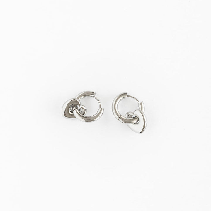 Bold Heart Hoop Silver