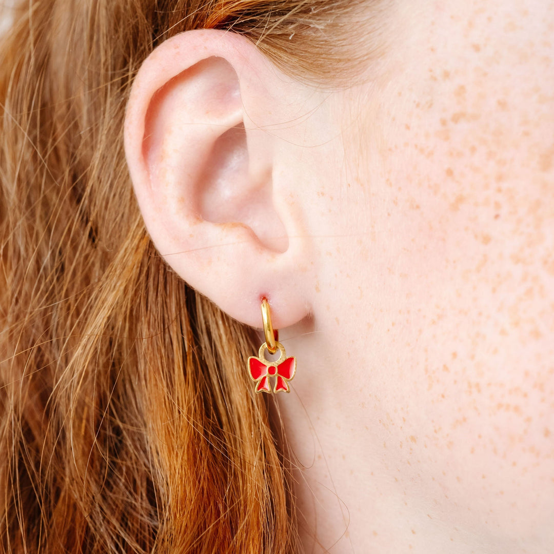 Red Enamel Bow Charm