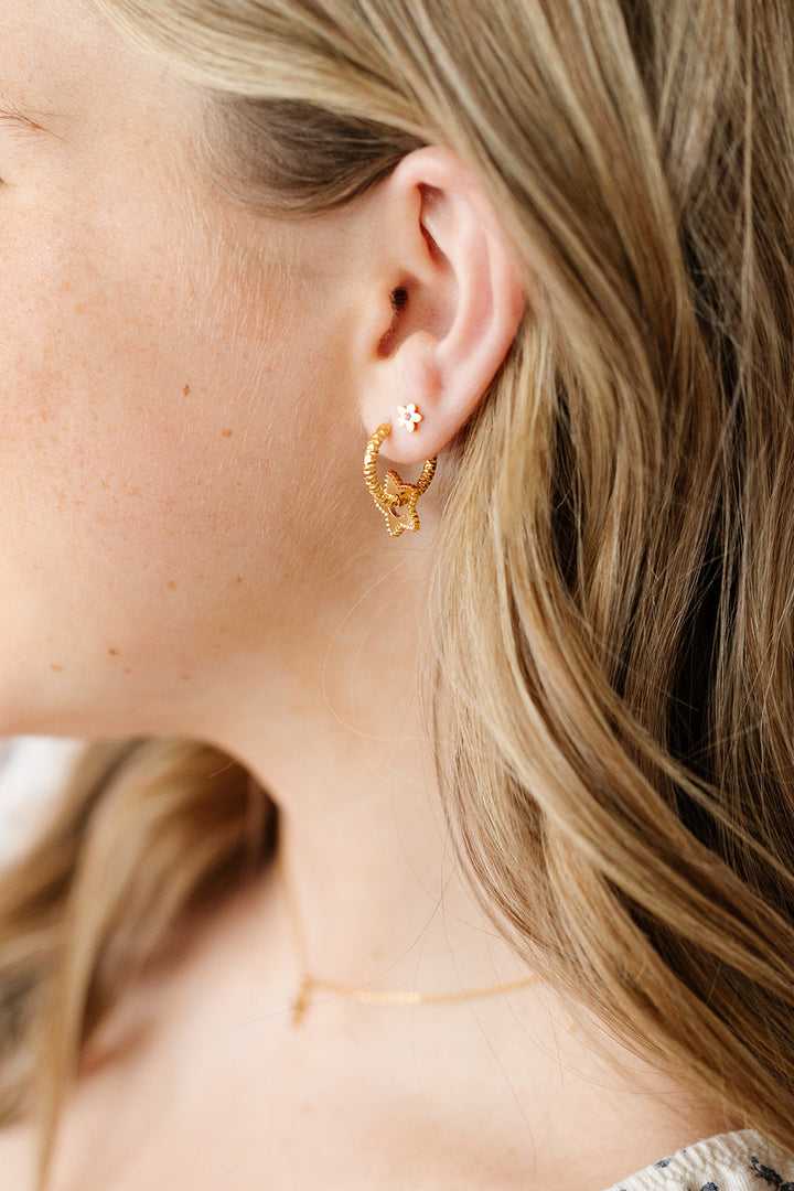 Gold Star Braided Hoop
